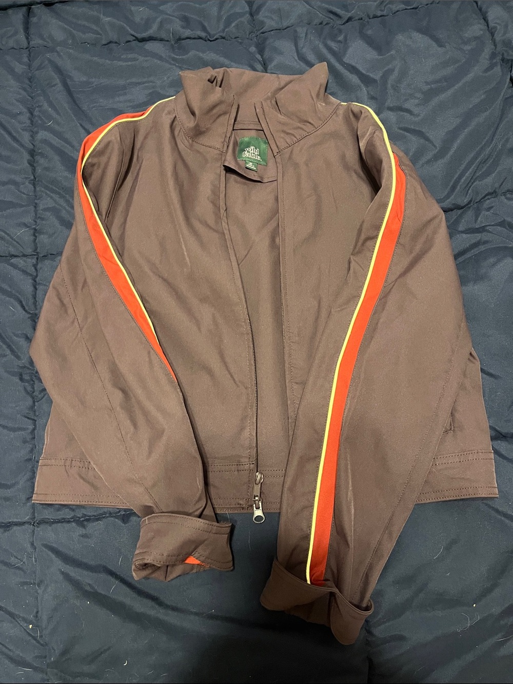 wild fable Brown Windbreaker with Orange & Yellow Stripes